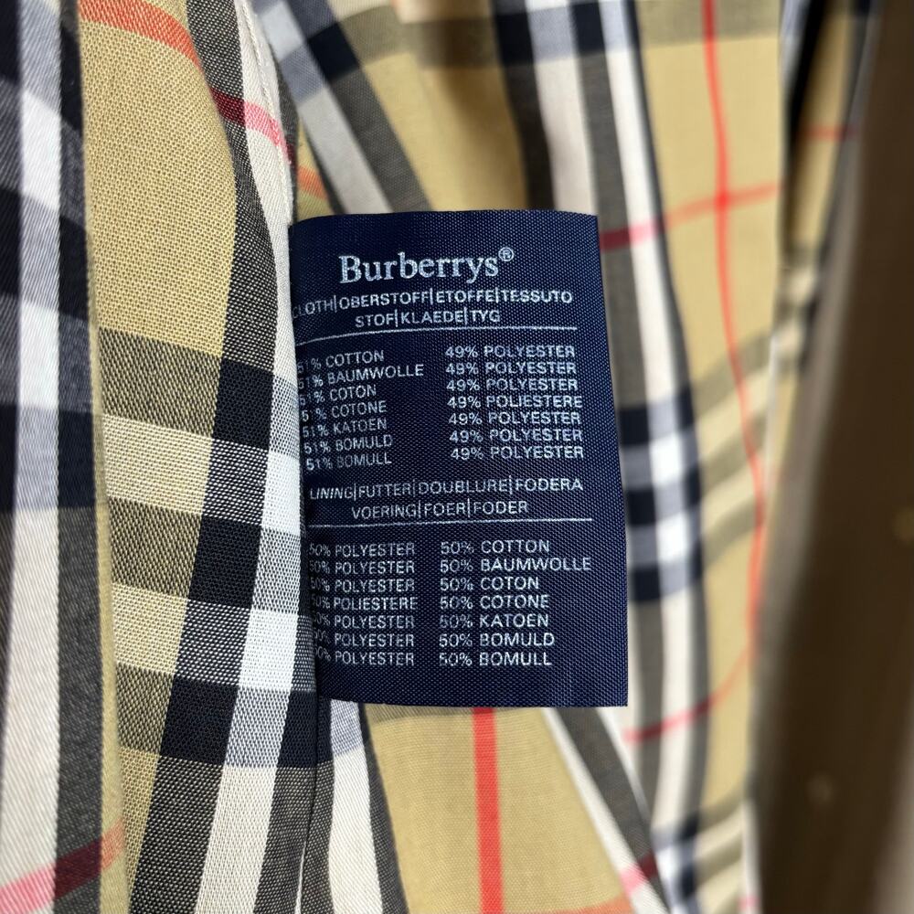 Burberry Belted Trench Coat with Plaid 100% Wool Lining & Collar in Honey - Picture 6 of 16